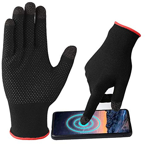 ZEPOHCK Game Gloves, Anti-Sweat Breathable, Touch Finger Gaming Glove for Highly Sensitive Nano-Silver Fiber Material, Dot Silica Gel Palm Non-slip Design, Support Almost All Mobile Gaming