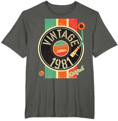 41 anni compleanno uomo donna 1981 vintage giradischi vinile Maglietta