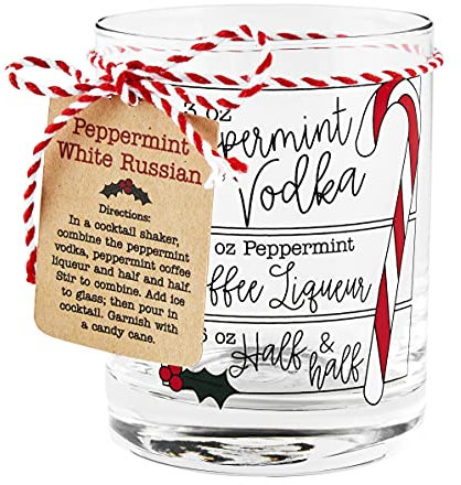 Mud Pie Bicchiere da ricetta per bevande natalizie, bianco russo, 283,5 g