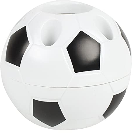 Fußball Stifthalter, Kreativ Stiftehalter fußball Schreibwaren Bleistift Veranstalter, Multifunktionaler tifthalter Stiftbox Büro Organizer, Schreibtisch Deko für Büro, Schule, Haushalt, Schwarz