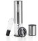 CIRCLE JOY 4-in-1 Rechargeable Electric Wine Bottle Opener Kit with Automatic Corkscrew, Foil Cutter, Wine Pourer and Stopper, Silver