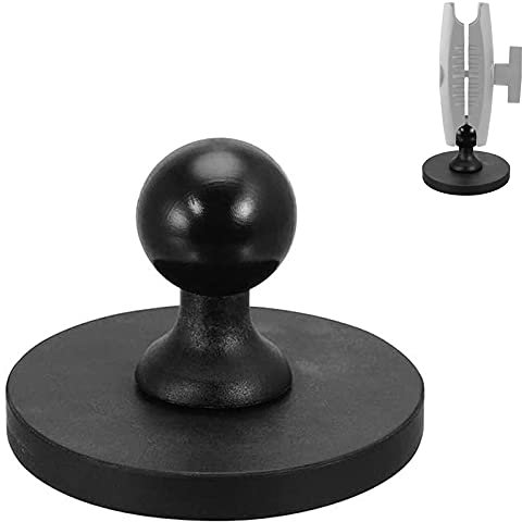 ChargerCity 65mm Diameter Round Heavy-Duty Magnetic Base Mount with 25mm /1 inch Rubber Coating Ball Compatible with Arkon Robust & Ram 1 Dual Socket arm.