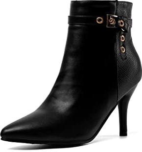 Stivali alla moda sintetici, con punta a spillo, con tacco alto da 8 cm, facili da camminare, casual, da donna, taglia 35 – 46 T09 – 52, Nero , 41 EU