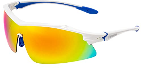 Franklin Sports Unisex 90545c1s75 Spartan Sonnenbrille 1486 WH/BLE, Pro-White/Blue, Einheitsgröße, Pro – Weiß/Blau, Einheitsgröße