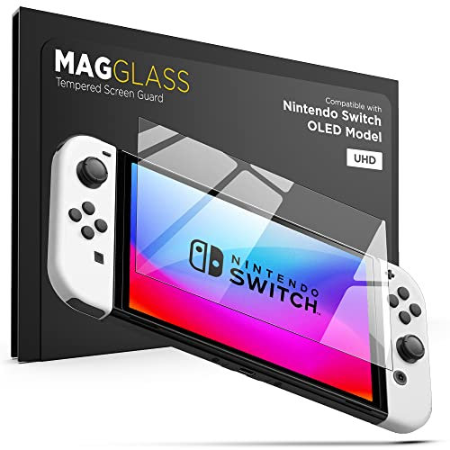 Magglass Protection d'écran compatible avec Nintendo Switch OLED (2021) UHD en verre trempé