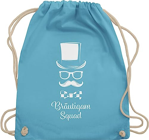 Turnbeutel Rucksack - JGA Junggesellenabschied Männer - Bräutigam Squad Gentleman - Unisize - Hellblau - jungesellenenabschied sportbeutel junggessellenabschied rucksäcke jungegesellenabschied