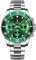 Alienwork Orologio Automatico Uomo Donna Argento Bracciale in Acciaio Calendario Data Verde Multi-funzione Fondo in Vetro