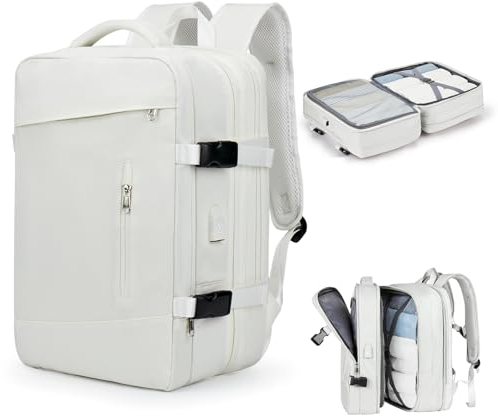 SZLX Großer Reiserucksack Damen,Ryanair Handgepäck 40x20x25 Rucksack 45x36x20 Easyjet mit USB anschluss Rucksack Wasserdicht Laptop Business Herren Reiserucksack Handgepäck Flugzeug mit Schuhfach