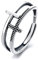 Stfery Silberring 925, Ringe Frauen mit Kreuz 2 Reihen Hohl Verstellbar Damen Herren Modeschmuck Geschenk