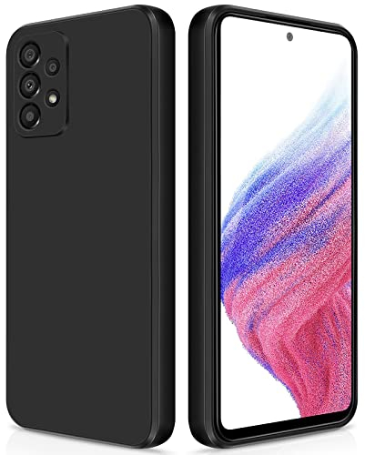 GiiYoon Coque pour Samsung Galaxy A53 5G Case en Silicone, Étui de Protection Antichoc Housse Case Ultra-Mince avec Couche Intérieure en Fibre et Protection pour Caméra, Noir