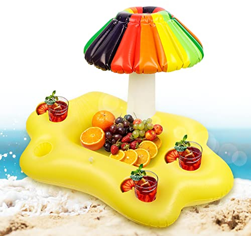 Aufblasbarer Becherhalter, Aufblasbare Poolbar, Pool Spielzeug, Getränkehalter Schwimmender, Pool Floating, Aufblasbarer Sessel für Pool Getränkehalter, für Pool Wasser Spaß Strand, Pool Party Zubehör