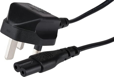 Maplin Power Lead IEC C7 Fig 8 2 Pin Plug to UK 3 Pin Mains Plug 13 Amp Fuse, 1m Cable