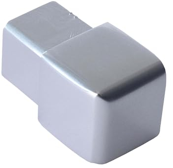 Dalsys 5x Endstück für Fliesenschiene 10mm, Quadratprofil Aluminium (eloxiert) Chrom glänzend Fliesenprofil