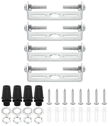 PATIKIL 55mm Lampenhalterung Decke Kit 4 Set Deckenhalterung Lampe Stahl Querleiste für Haus Büro Hängeleuchte Wand mit Schraube Unterlegscheibe Mutter