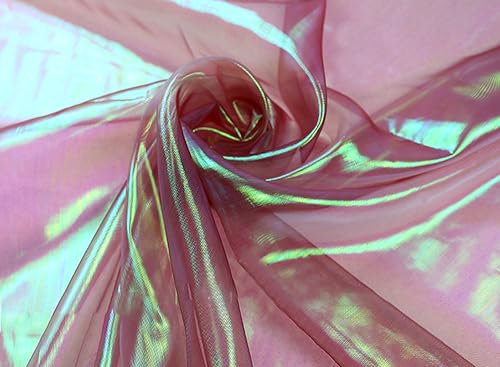 Organzastoff zum Nähen Meterware, 500cm x 150cm Bunte Glitzer Organza Tüllstoff Tüll Dekostoff zum DIY Basteln Bekleidung Tüllrock Gardine Schals Vorhänge Tischdecken Hochzeit Party Deko,Weinrot