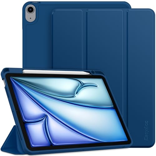 EasyAcc Funda Compatible con iPad Air 11 Pulgadas M3/M2 (2025/2024), iPad Air 5/4 (10,9 Pulgadas, Modelo 2022/2020, 5a/4a Generación), Funda de Piel Ultrafina TPU Soft Case,Mar Azul