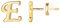 Ohrringe Gold Ohrringe Stecker Ohrringe Silber 925 Goldfarbene Glänzend Vergoldete Ohrstecker mit 26 Englischen Buchstaben (E, One Size)