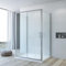 Duschkabine Eckeinstieg U Form Dusche 160 x 90 x 185 cm Duschabtrennung 3 Seiten U Kabine Eckdusche Schiebetür mit Seitenwand Freistehend Sicherheitsglas ESG klar ohne Duschwanne Duschtasse