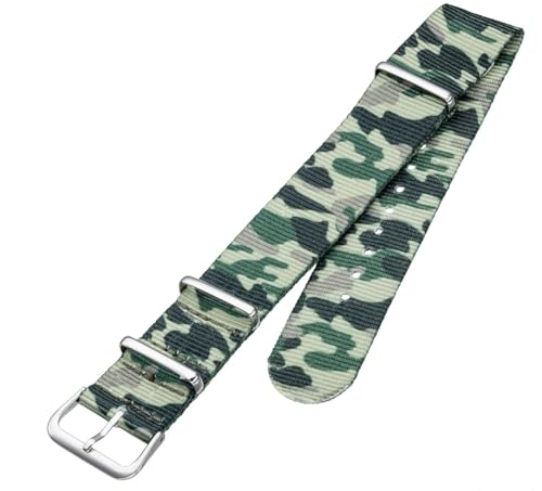 Uhrenarmband Nylon-Textil in Camouflage zum durchziehen 24mm