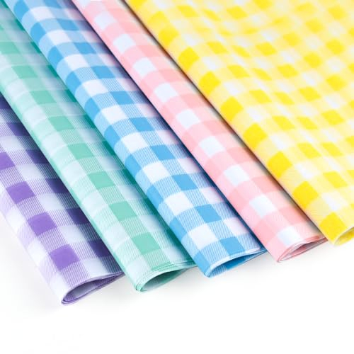 NEBURORA 120 Blatt Buffalo Plaid Seidenpapier,Ostern Seidenpapier, Buntes Dekorpapier für Bastelprojekte, Frühlings- und Osterparty-Deko