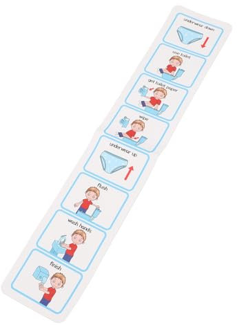 Potty Training Visual Schedule Clear Pattern Increased Independence ASD Toilet PVC Material for Children