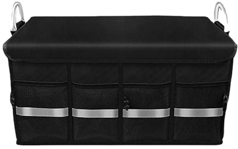 MAIDOU Auto Kofferraum Organizer Für Golf GTI 2016-2023, Kofferraumtasche Faltbar Multifunktional Autobox Box Faltbox Tasche Accessoires,A/Black
