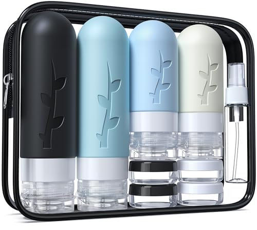 18 Stück Reiseflaschen Zum Befüllen, Silikon Reiseflaschen, Reiseset Flüssigkeiten Set mit TSA Genehmigt, Travel Essentials Nachfüllbare Reisegröße Flaschen, Reise Gadgets