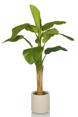 hjh OFFICE Plante Artificielle Banane I 150 cm Plante Artificielle décorative, Plante bananière d'entretien Facile, Arbre Artificiel pour Le Salon Chambre Bureau