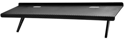 Milageto Wall Mounted Shelf Guardrail Storage Rack with 2-leg Support Design Adjustable TV Router Rack for Bedroom Cellphone Stand, 40cmx11.5cm