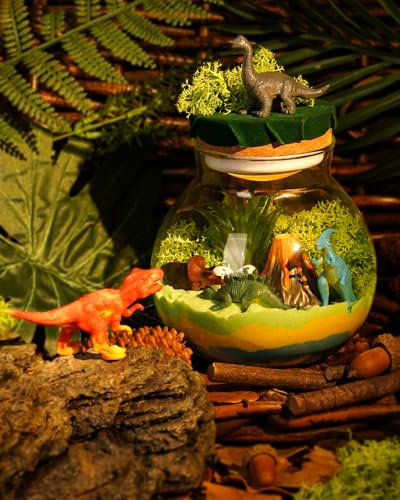 Winnrok Dinosaurier Terrarium Set, Dino Bastelset Nachtlicht, Dinosaurier Spielzeug, Oster Geschenk Junge 8 Jahre, Dinosaurier Geschenk für Kinder Jungen ab 4 5 6 7 8 9 10 11 12