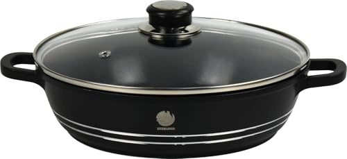 Die-cast Aluminium Non Stick Pot with Lid Induction Compatible (24cm Shallow)