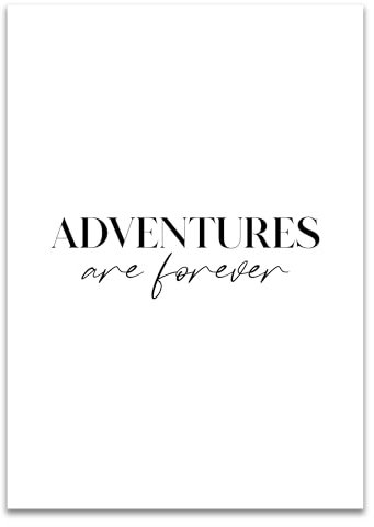 ARTFAVES® Poster - Adventures are forever | Wanddeko Wandbild Spruch Reisen Travel Persönlichkeitsentwicklung | ohne Rahmen | 30 x 40 cm