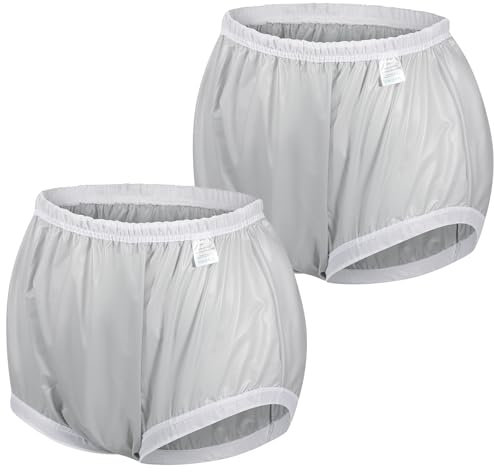 Carer 2 Pièces Couvre-Couches pour Adultes pour Incontinence Sous-Vêtements Imperméables Antifuites Lavables Réutilisables Unisexes Gris Taille L