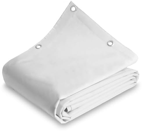 TELOMERITI® - Telo/Telone in PVC 650gr/mq con Occhielli in Alluminio, Rinforzato, tipo da camion, Impermeabile, Copritutto Da Esterno, Vari Colori, Made in Italy (Bianco, 2,5X2 Metri (5 MQ))