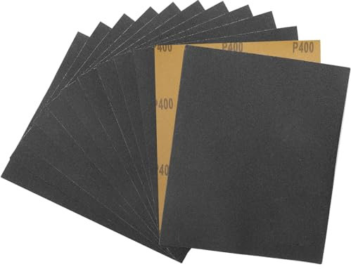 STEBRUAM 15 Sheets Sandpaper 400 Grits Wet and Dry Polishing for Cars Metals Walls Wood Furniture,Sand Paper 9x11 Inch