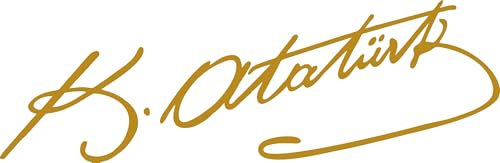 Atatürk Imza Aufkleber – Selbstklebender Vinyl Sticker – Wasserfest & UV-beständig für Auto, Laptop, Fenster & Motorrad- PL (Gold)
