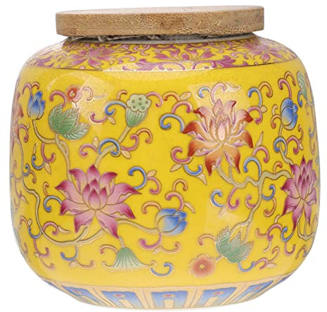 Tanque de almacenamiento chino, tanque de almacena Lata de cerámica for té, jarra china vintage for té suelto, bote sellado de 230 ml