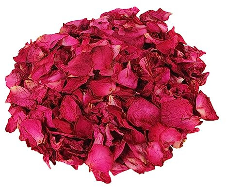 ULTECHNOVO 100G Roses Rouges Séchées Naturels Fleurs Séchées pour Bain Spa Décoration de Mariage Pot Pourri et Parfumées