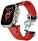 TYEMLM Correa de caucho fluorado para Apple Watch Ultra 2 49mm S10 46MM 45mm 44MM 42mm Correa para Iwatch Series 6 5 4 Se 9 8 7 Correas de reloj de pulsera de caucho fluorado ultracortadas(Silver red,