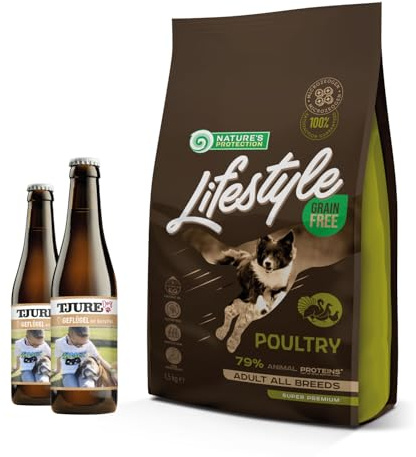 NP Lifestyle Trockenfutter Geflügel & Kartoffel | 10 kg | Getreidefreies Hundefutter trocken für ausgewachsene Hunde | Hypoallergen | Single Protein | Inkl. GRATIS 2x Tjure Hundesmoothies mit Geflügel
