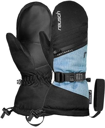 Reusch Ski-Fäustlinge für Damen | sehr warm & wasserdicht mit Langer Stulpe | winddichte & atmungsaktive Winterhandschuhe, für Ski, Outdoor & Freizeit, Größe 6-8,5, Demi R-TEX XT Mitten
