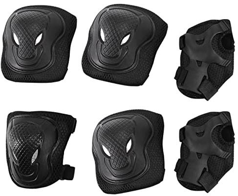 Qusedwey Protezione Ginocchiere e Gomitiere Protezione Supporto Set di Protezioni di Sicurezza per Equipaggiamento Protettivo per Pattini per Adulti
