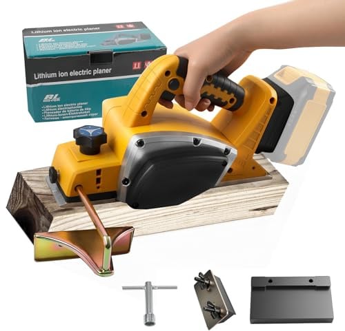 Pialla manuale elettrica senza fili per DeWalt batteria da 20 V (senza batteria), 15000 giri/min, larghezza 82 mm, profondità chip 2 mm, per lavorazione del legno fai da te (per DeWalt)