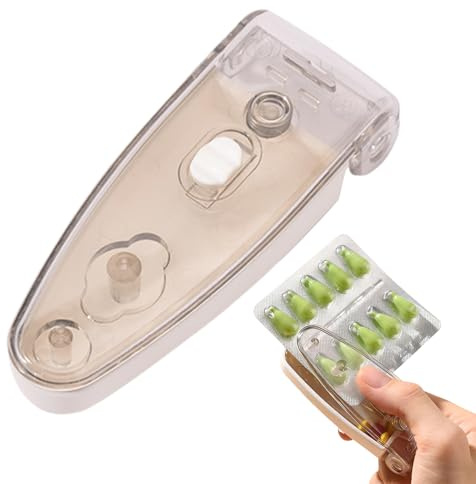 Frfik Pill Taker Remover,Portable Tablet Box - No Contact Tablet Extractor Tool,for Elderly Seniors Weak Hands Blister Pack Home Daily