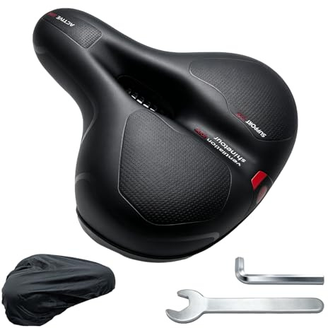 Fahrradsattel Herren Damen Bequem Weich, Fahrrad Sattel Bequem Gelsattel, Weich Memory Foam MTB Rennrad 26 * 21cm Atmungsaktiv Wasserdicht