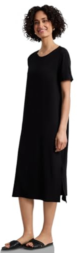 Street One Damen Midi-Kleid mit Kurzarm mit Schlitzdetail
