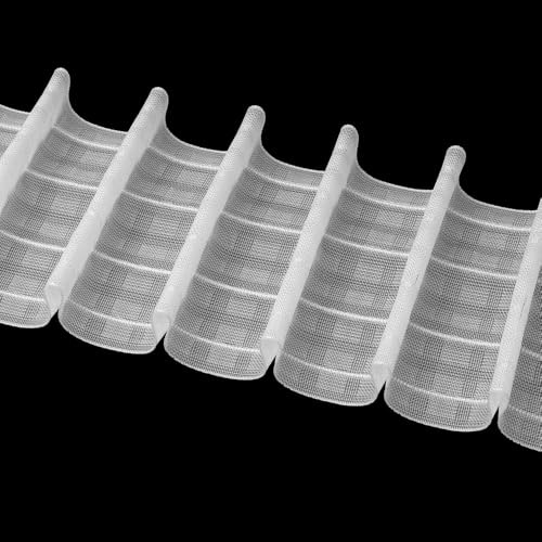 Gardinenband 50 Meter Bleistiftfalte 100 mm Vorhangband Multitaschenband 1:2.0 100% Polyester Transparent Faltenband zum Annähen für Vorhänge und Gardinen 4472MP Soft Oz-Is Dar Tekstil