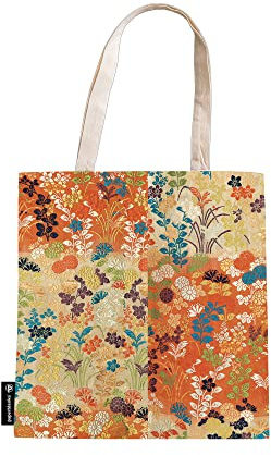 Kara-ori (Japanese Kimono) Canvas Bag: Canvas Bag, interior zippered pocket, holds up to 7 kilos
