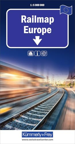 Kümmerly+Frey Europa, Railmap 1:5 Mio.: Praktisch, übersichtlich und unverzichtbar für Bahnreisende (Kümmerly+Frey Thematische Karte)