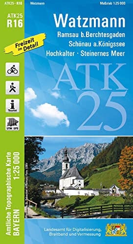 ATK25-R16 Watzmann (Amtliche Topographische Karte 1:25000): Ramsau b.Berchtesgaden, Schönau a.Königssee, Hochkalter, Steinernes Meer, Berchtesgadener ... Amtliche Topographische Karte 1:25000 Bayern)